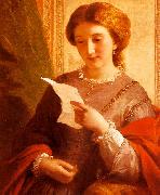 Alfred Chalon Girl Reading a Letter Sweden oil painting reproduction